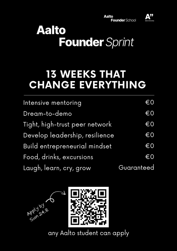 Founder Sprint application flyer