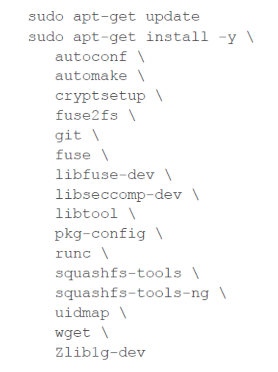 Terminal commands to update and install packages using 'sudo apt-get' including autoconf, git, wget, and zlib1g-dev.