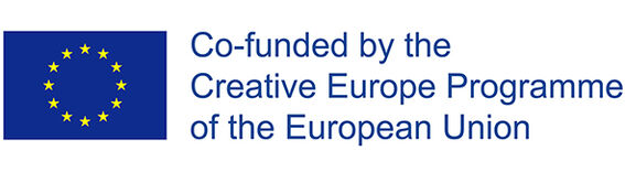 EU flag with text: Co-funded by the Creative Europe Programme of the European Union.