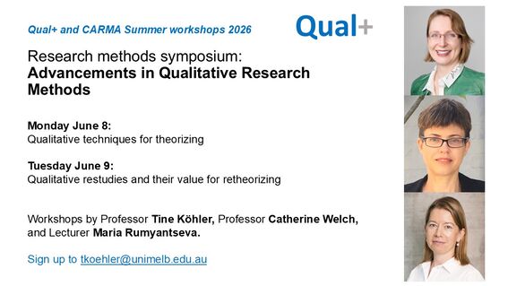Qual+ and CARMA summer workshop 2026