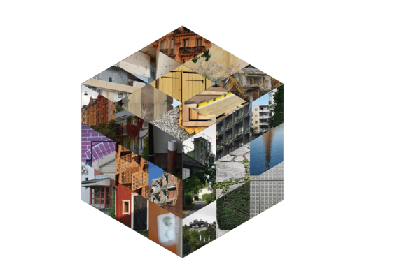 Coordinating Urban Built-in Carbon (CUBiC)-Logo. This image is a collage of images from the urban built in environment.
