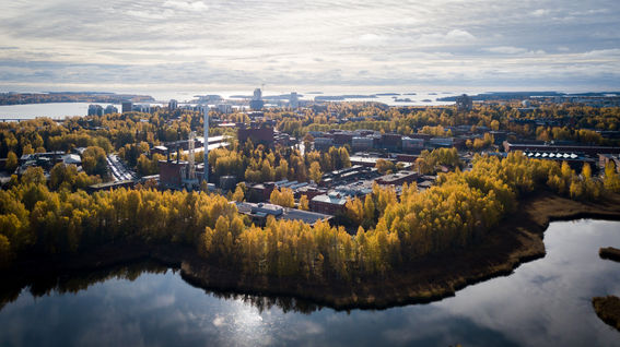 Toàn cảnh campus Otaniemi của Aalto University nhìn từ trên cao
