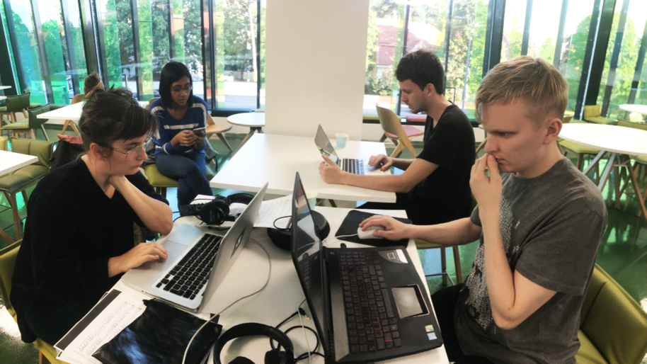 Student's working on New Children's Hospital soundscape