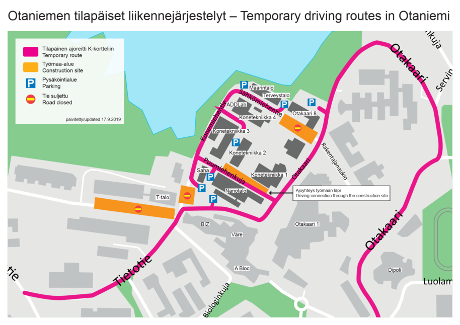 Muutoksia liikennejärjestelyihin