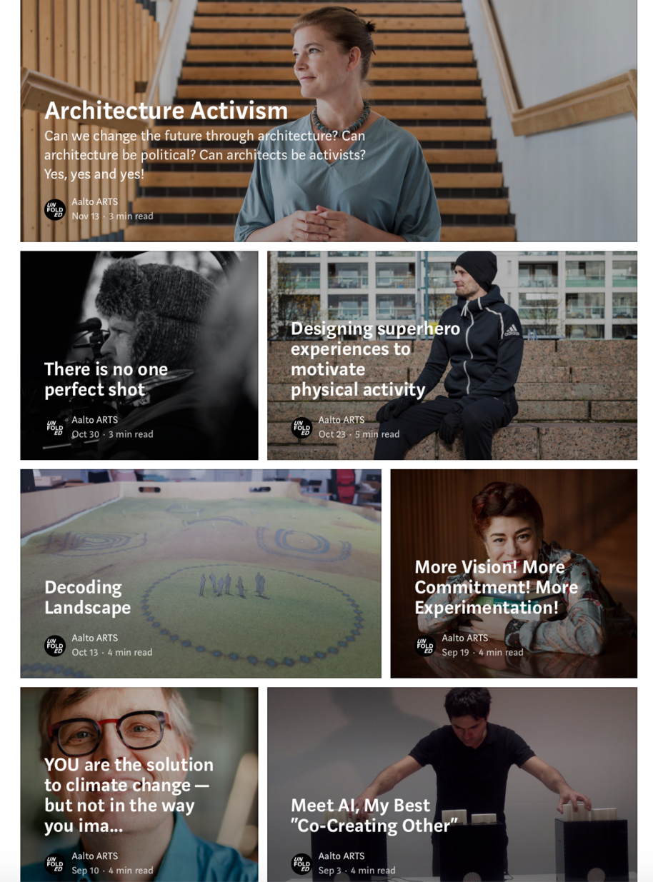 Screenshot of the Unfolded blog