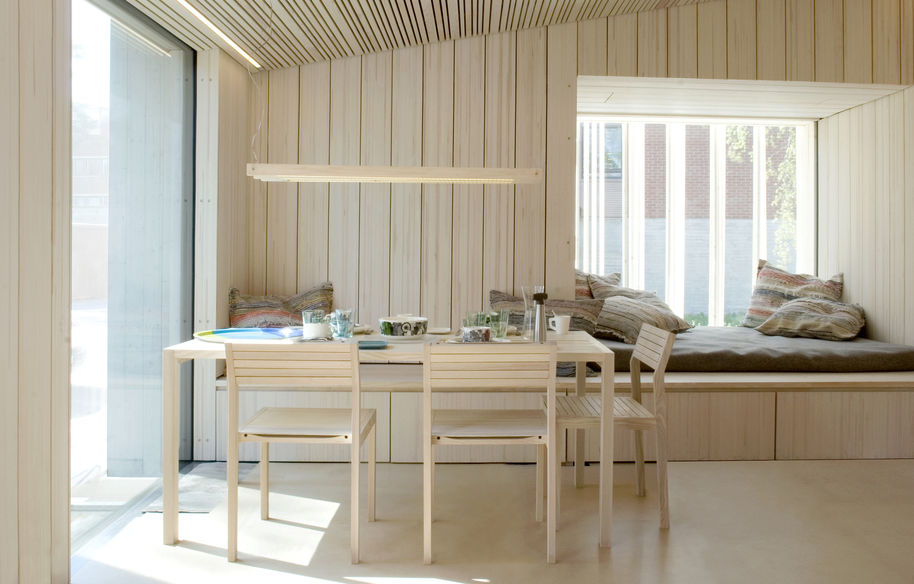 Puurakenteisen Luukku-talon sisätiloja. 