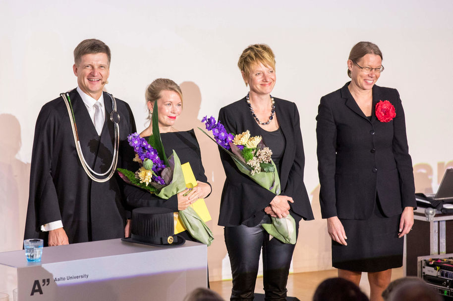 The Artistic Impact award was collected by Elina Hirvonen and Susanna Helke (in the middle).