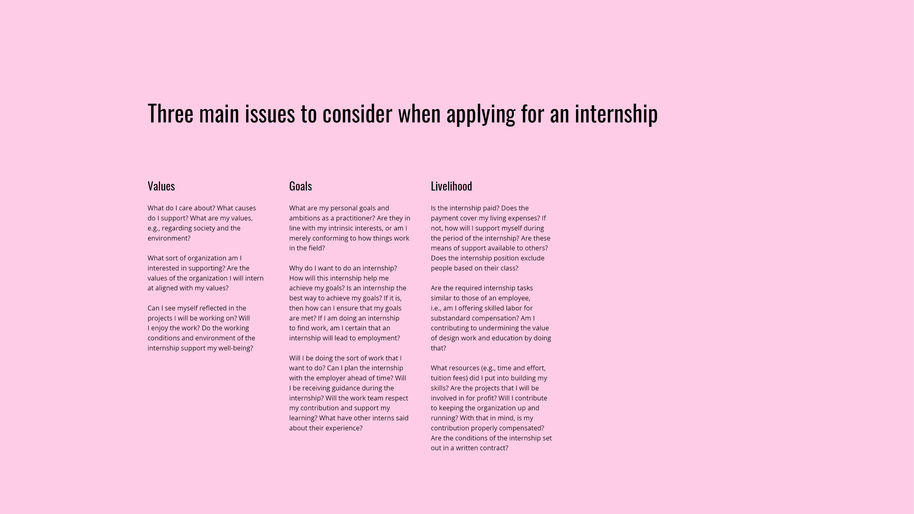 text: internship issues