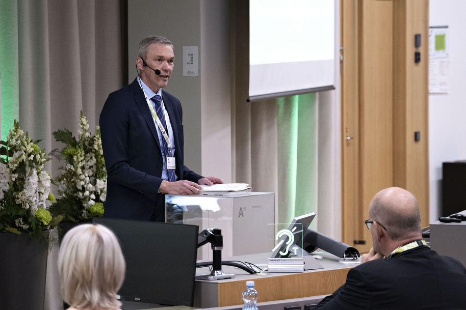 Dekaani Timo Korkeamäki Jaakko Honko -luennolla 2021. Kuva: Roope Kiviranta