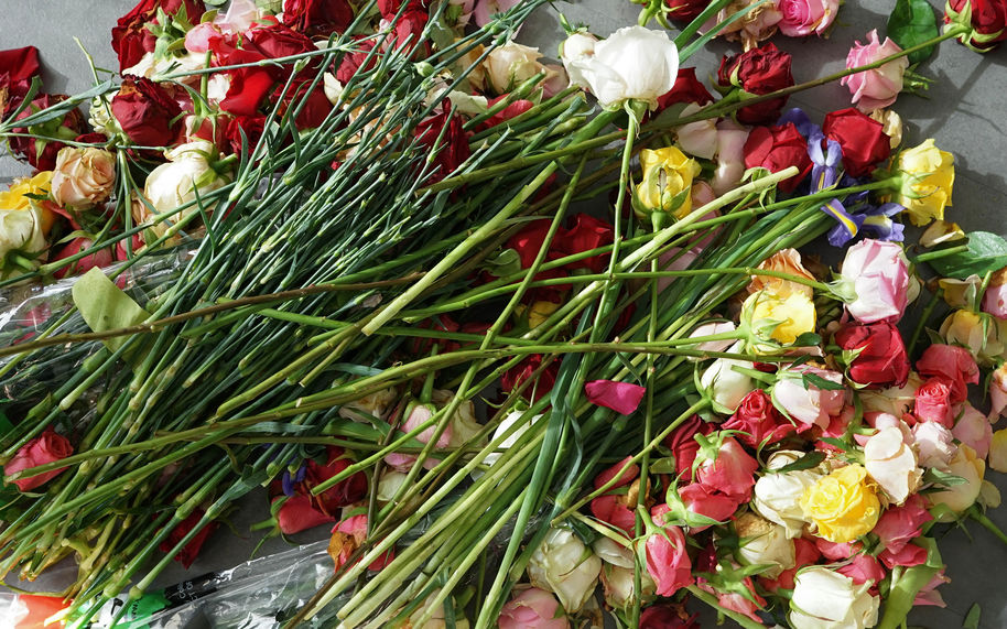 pile of flower waste