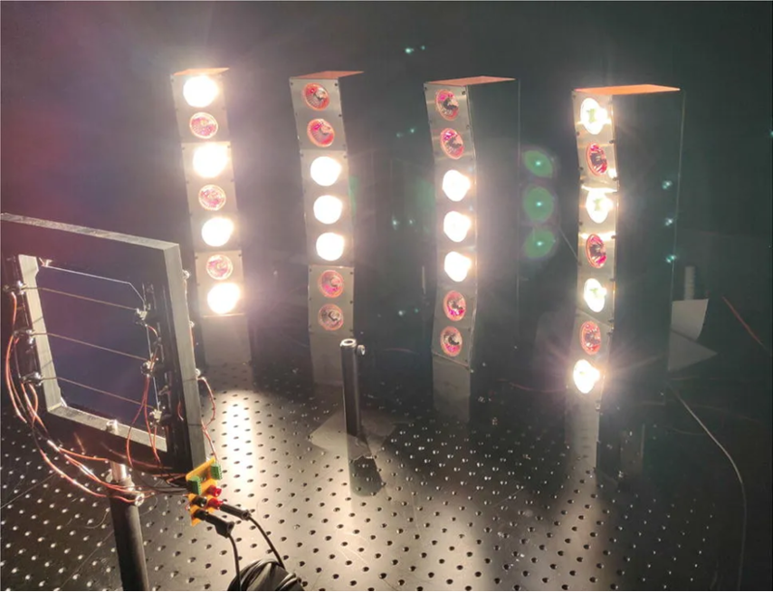 Bifacial solar cell being measured
