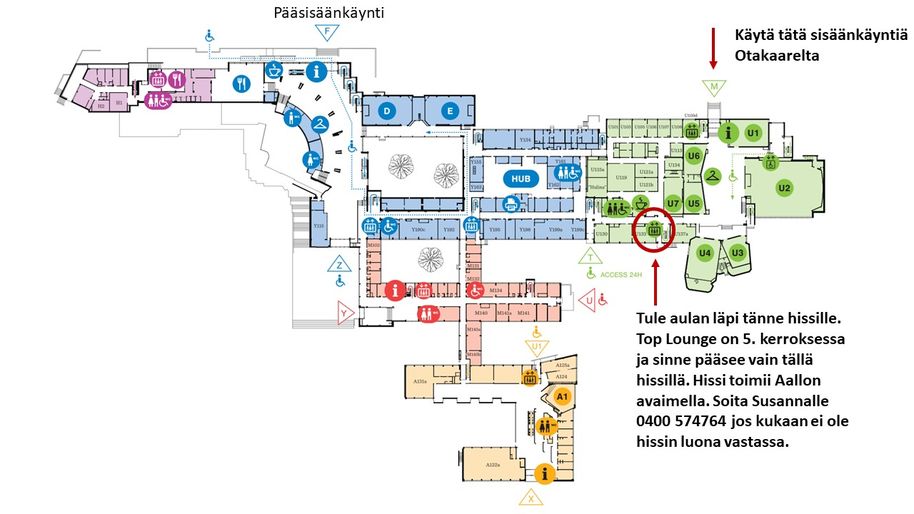 Map to locate top lounge