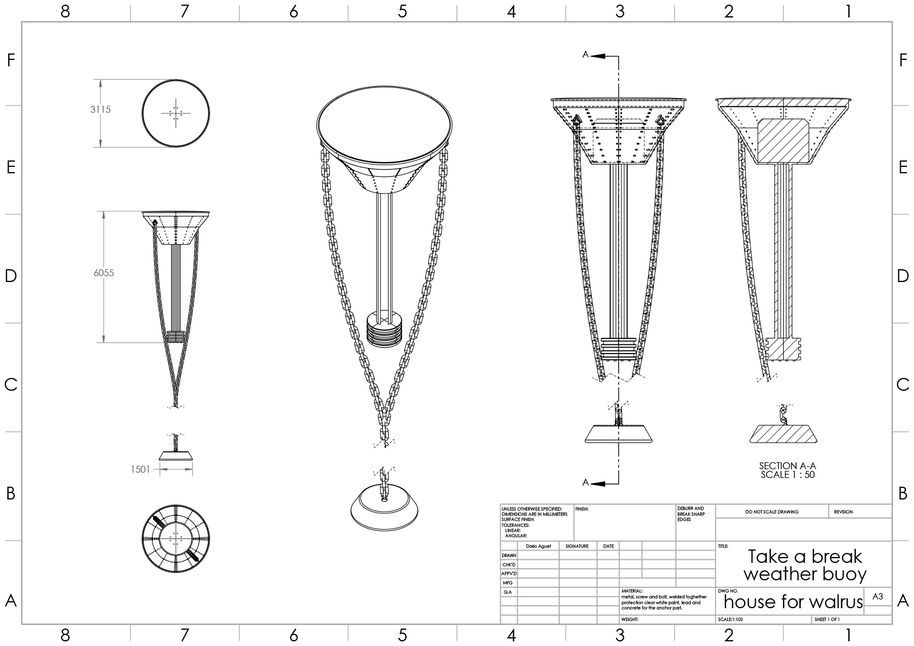 Orthographic drawing of the walrus platform