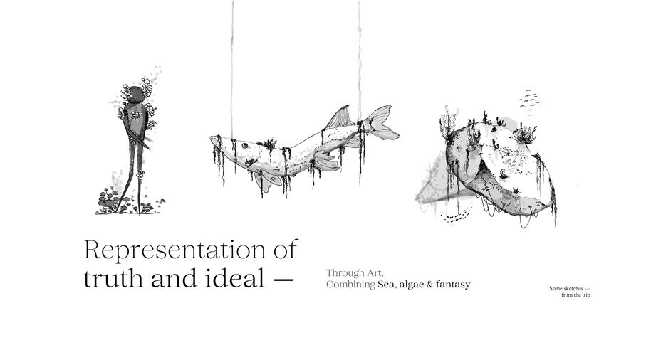 Ideation sketches for he three artworks, black on white