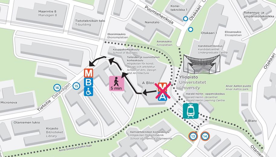 Poikkeusreitti metrolta kesällä