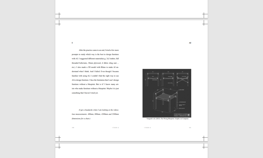 A page from a book with text on the left and a diagram of a chair on the right. The diagram shows different views of the chair.