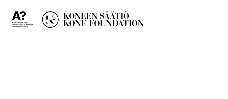 Black Aalto University logo and Kone Foundation logo with black text on a white background