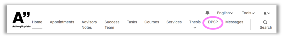 MyStudies ylävalikko