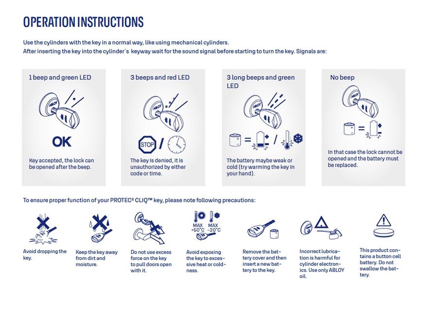 Cliq key instructions