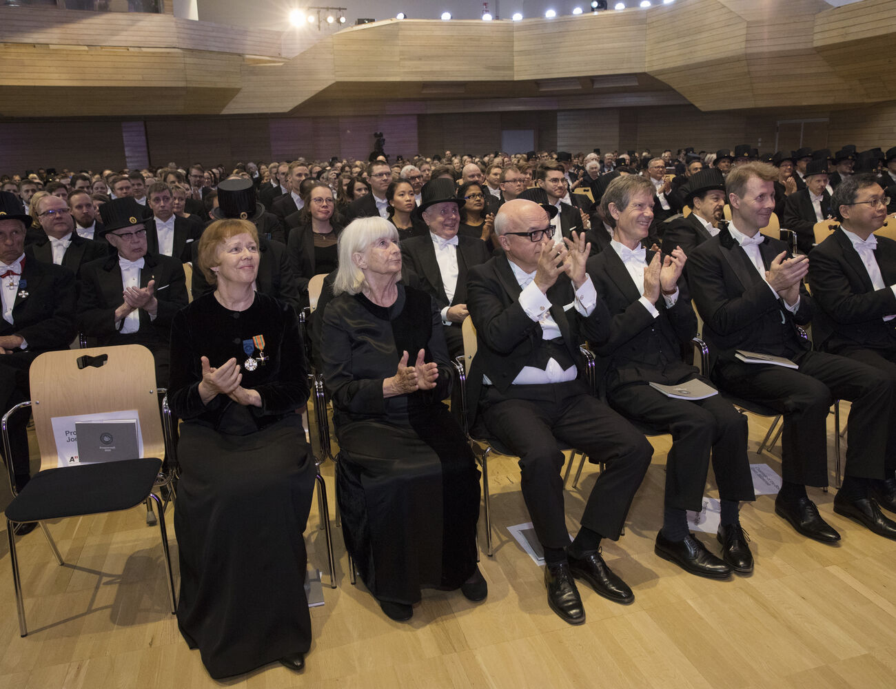 l-r: Lea Kauppi, Kaarina Löfström, Hüseyin Sehitoglu, John Shawe-Taylor, Risto Siilasmaa and Ichiro Terasaki