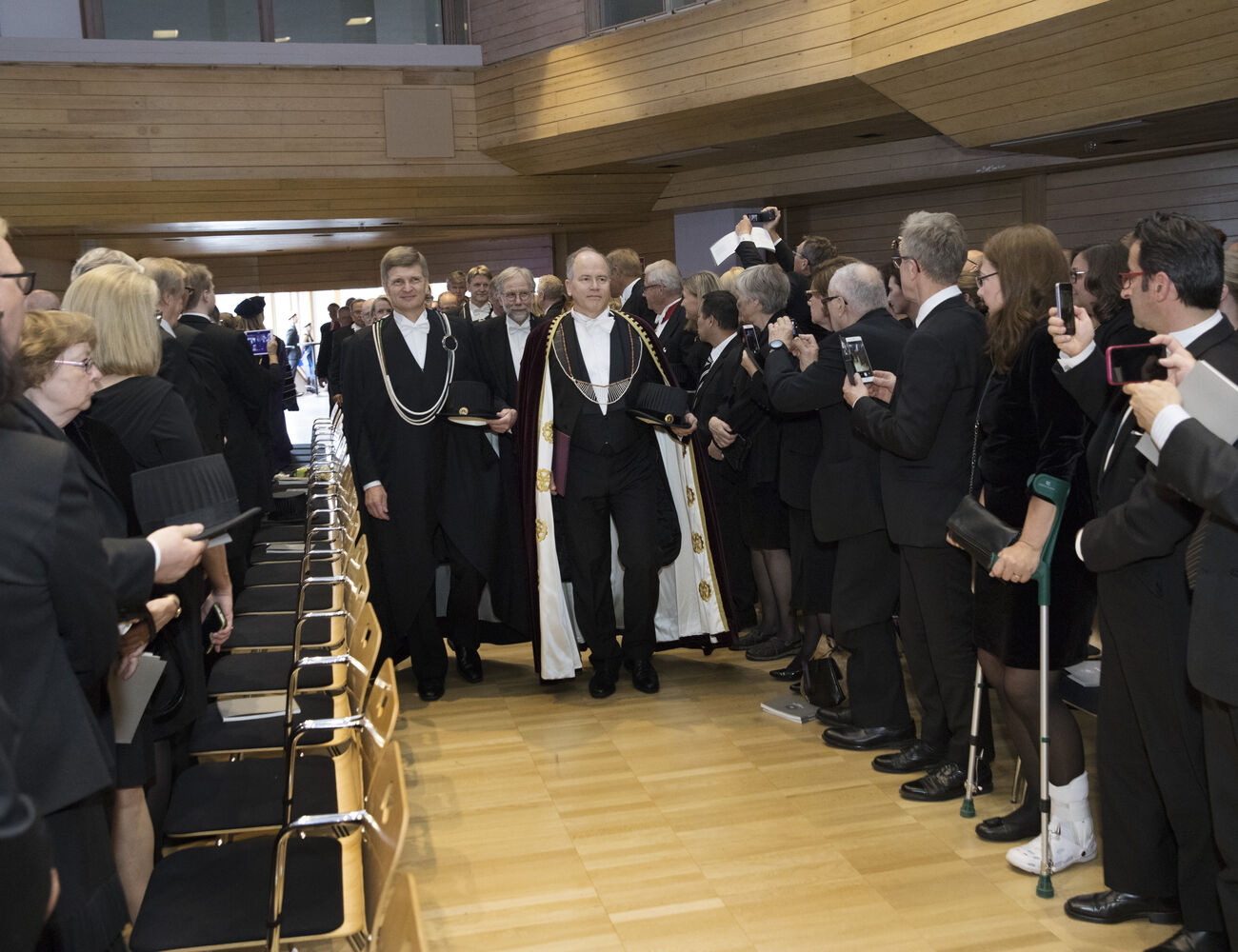Conferment procession entering Kaleva hall