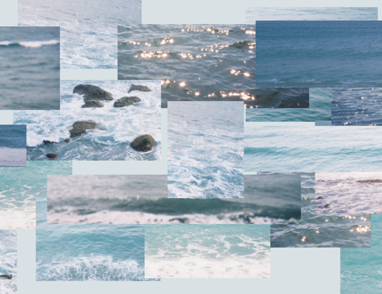 Sea Together, 2021, Ya-Yu Tseng. Screenshot of the website app Sea Together with various images of the sea.