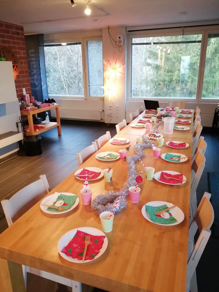 MMD pre-Xmas event 2021, view of the prepared table / Photo: Aalto University, Giulnara Chinakaeva
