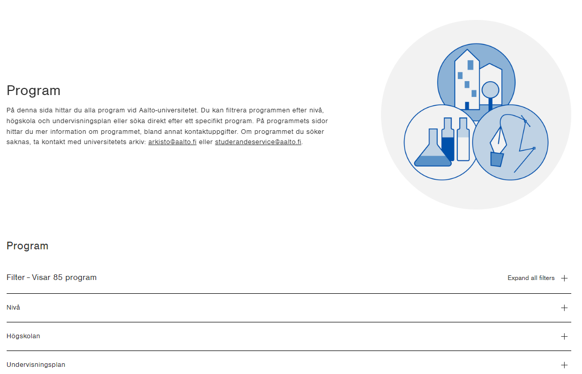 Opiskelijan opas, ohjelmat