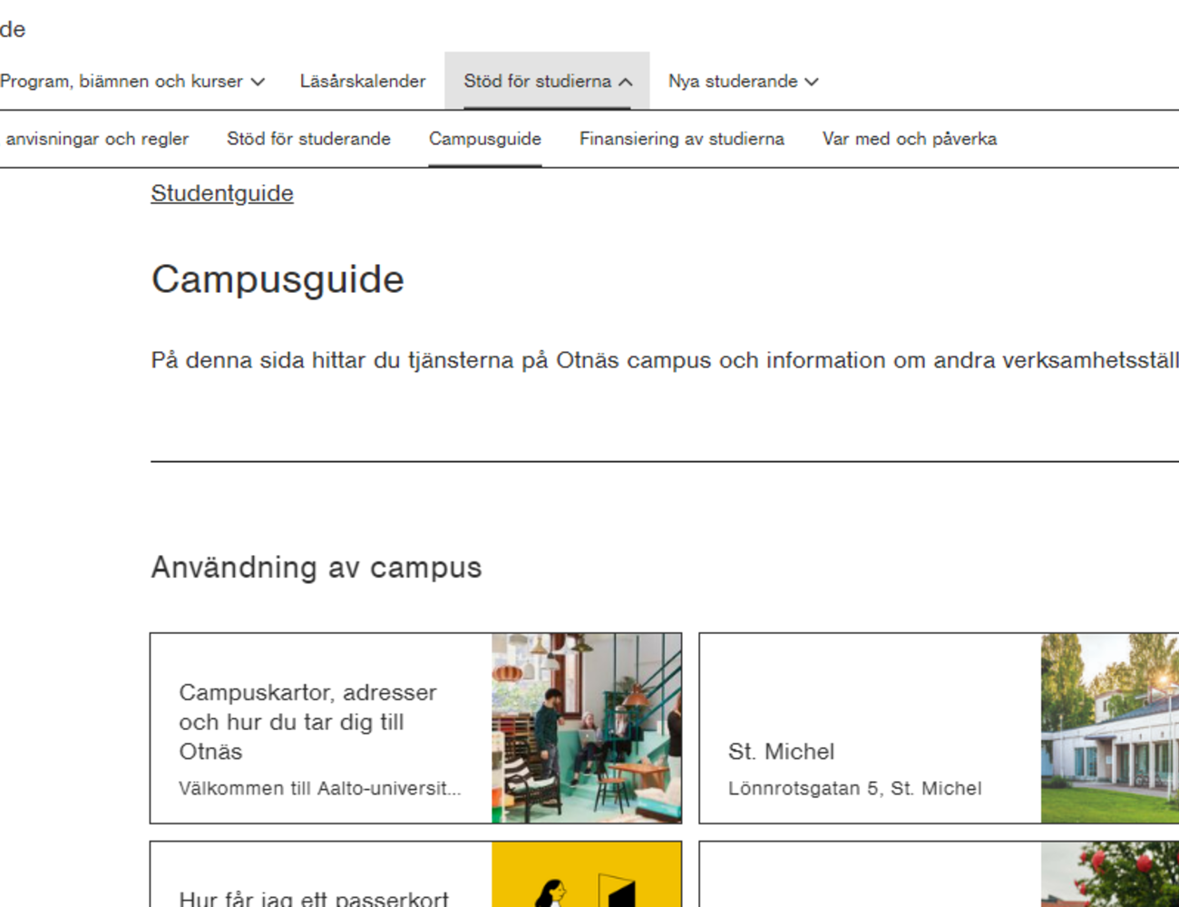 Opiskelijan opas, opiskelijan kampus