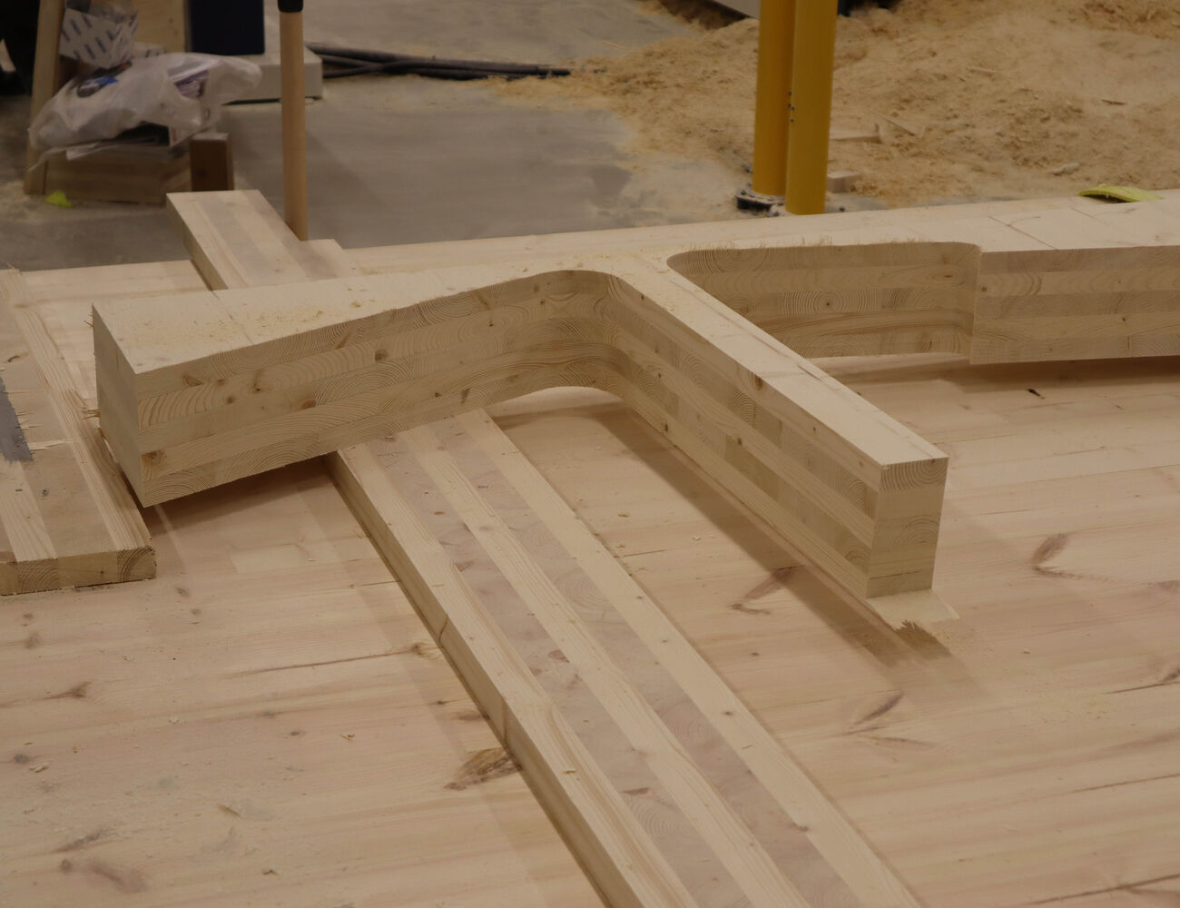 A piece of CNC cut CLT