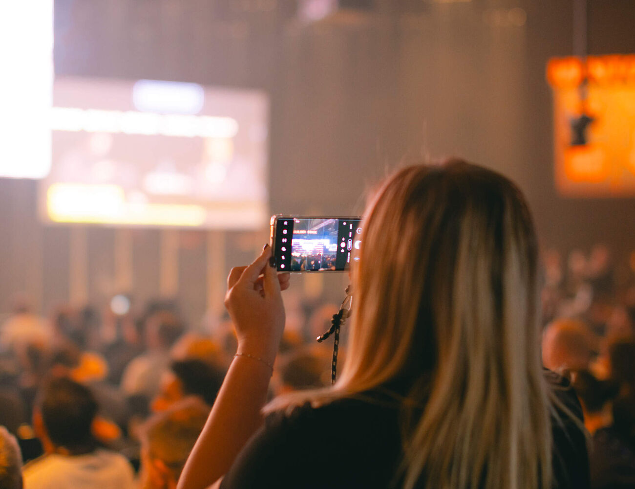 Women taking a video