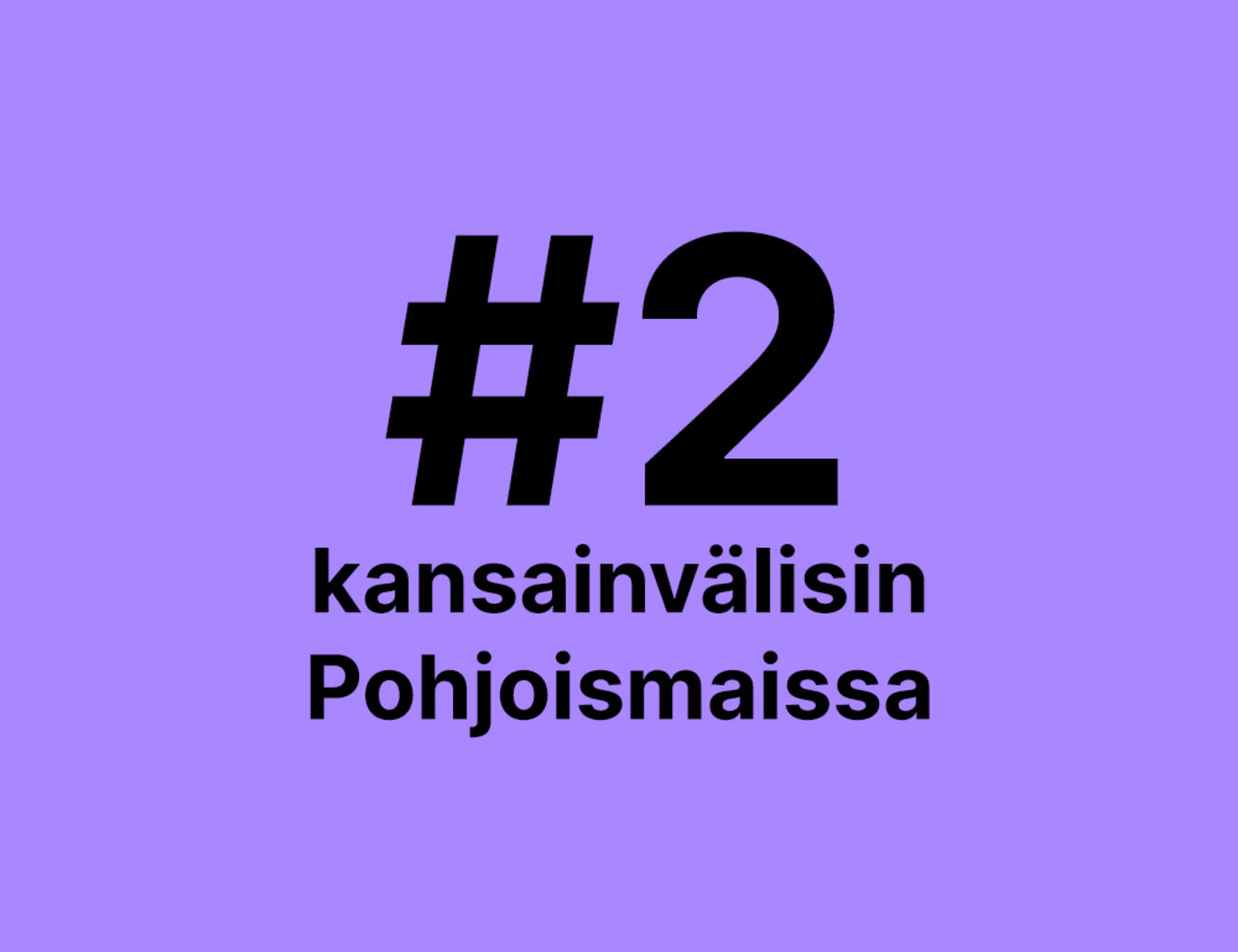 Teksti: #2 kansainvälisin Pohjoismaissa