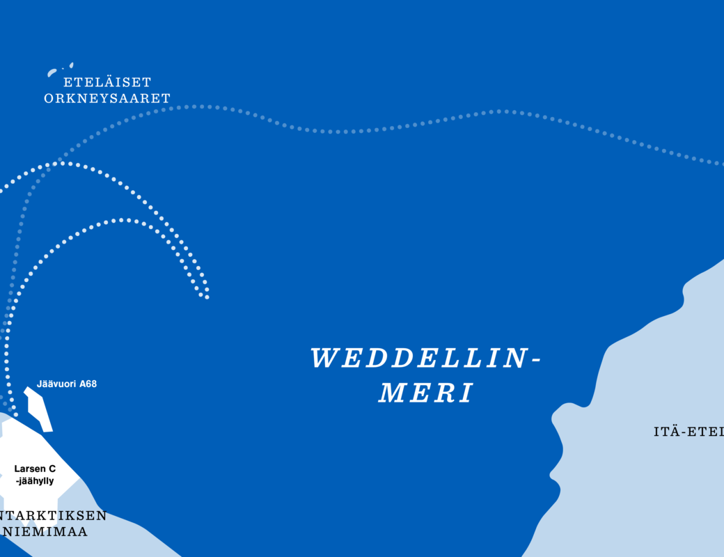 Larsen C:ltä Kuningas Yrjön saarelle