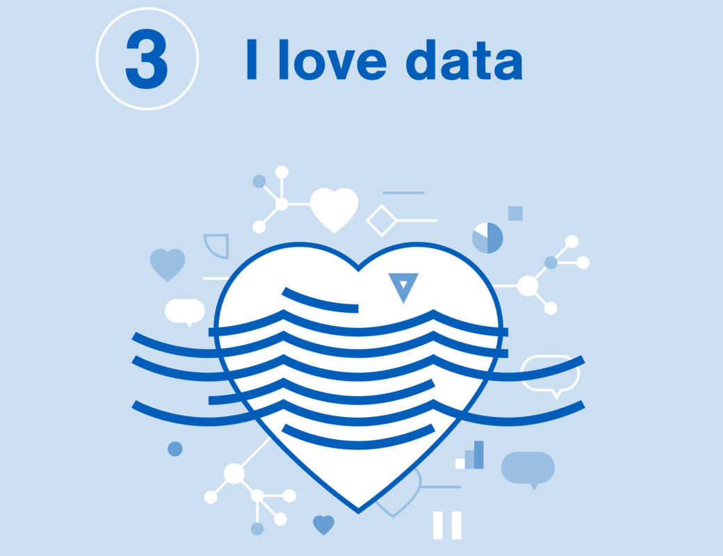 Data literacy step 3 with text: I love data