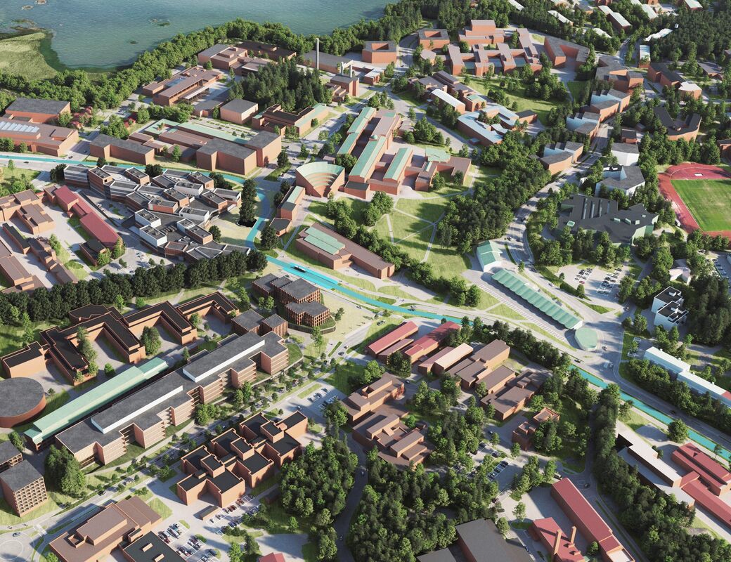 Artistic vision image of Otaniemi in 2030