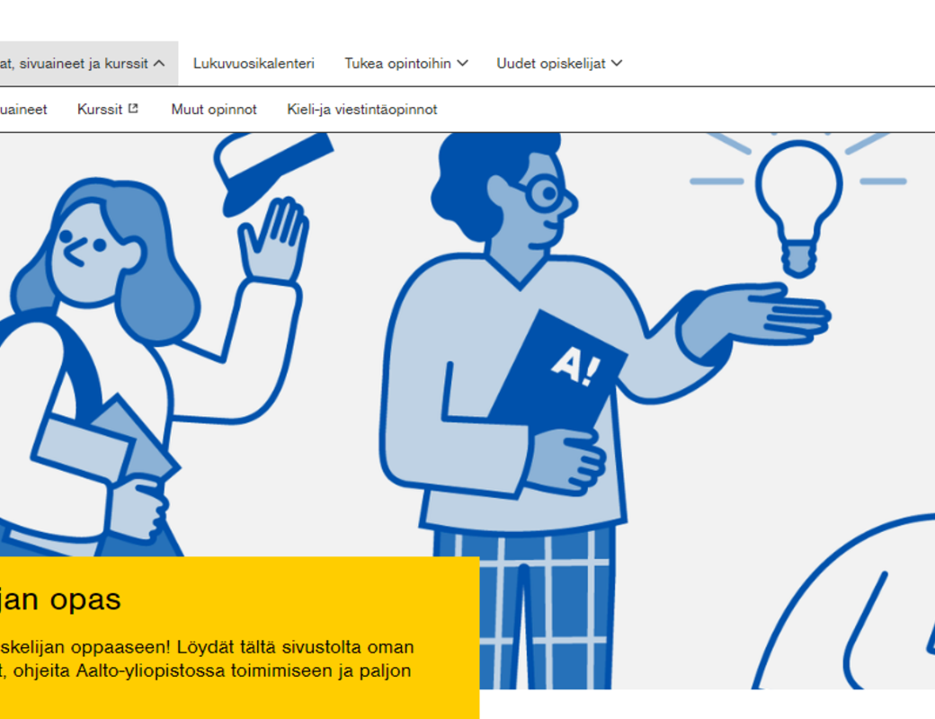 Opiskelijan oppaan navigaatio