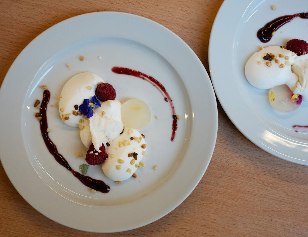Dessert, pavlova with berries