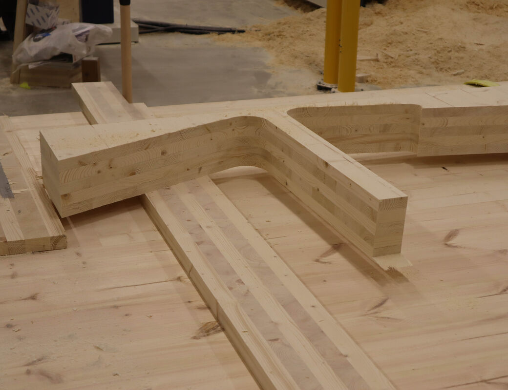 A piece of CNC cut CLT