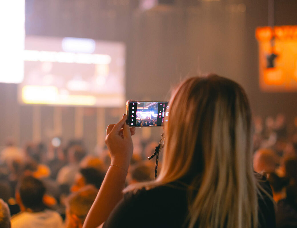 Women taking a video