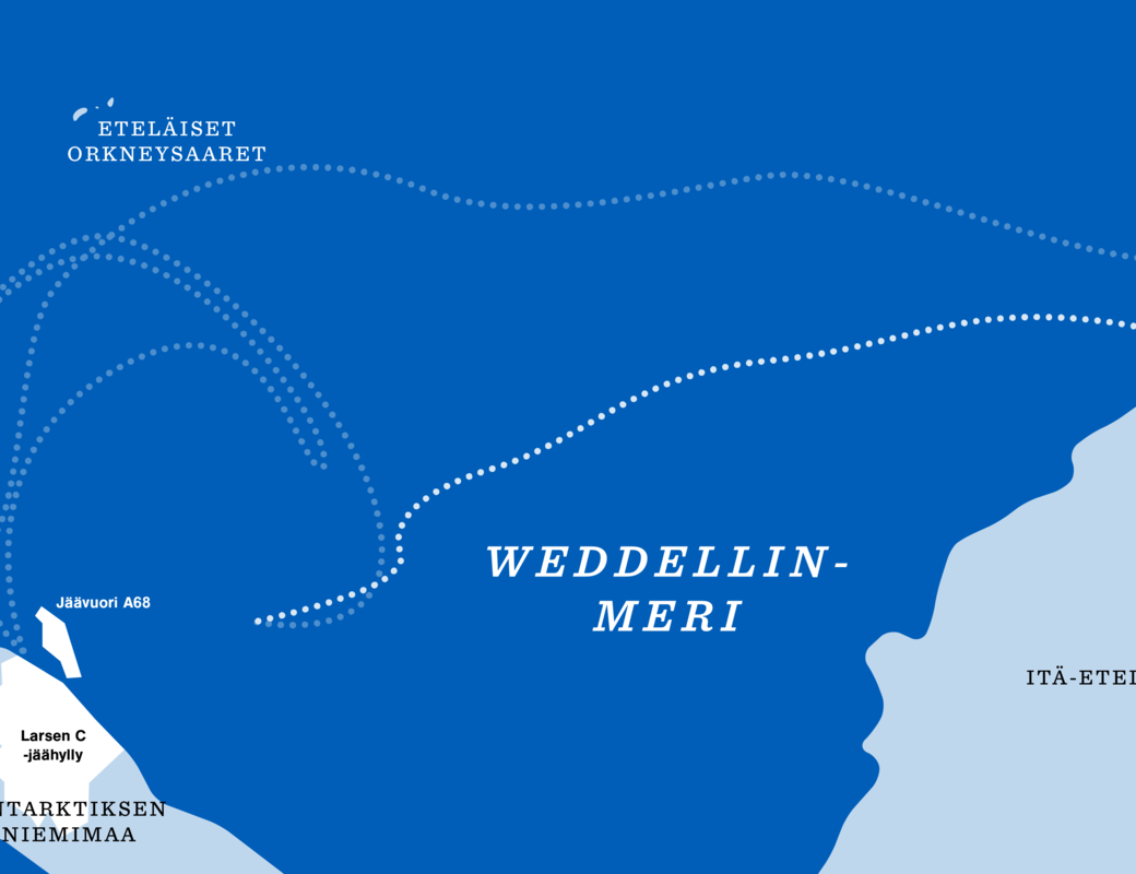 Endurancen uppoamispaikalta Penguin Buktalle
