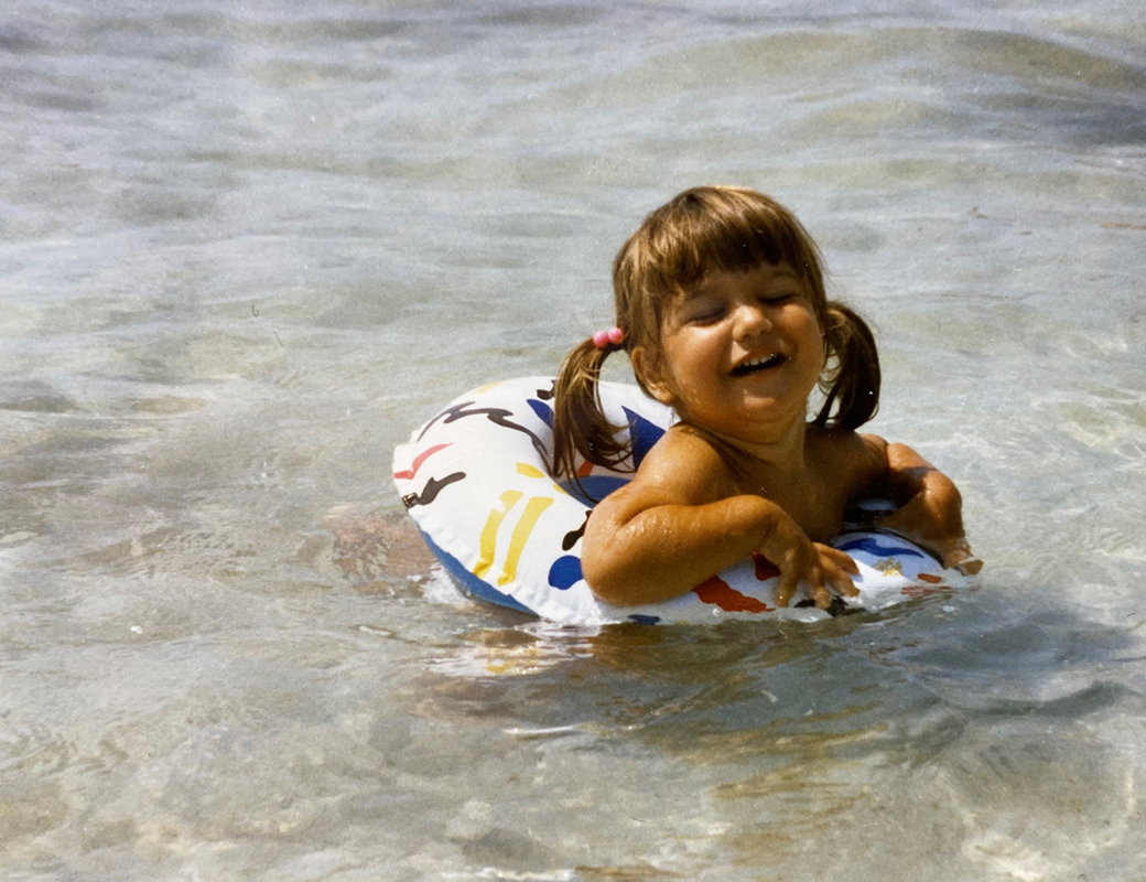Daniela swimming as a child