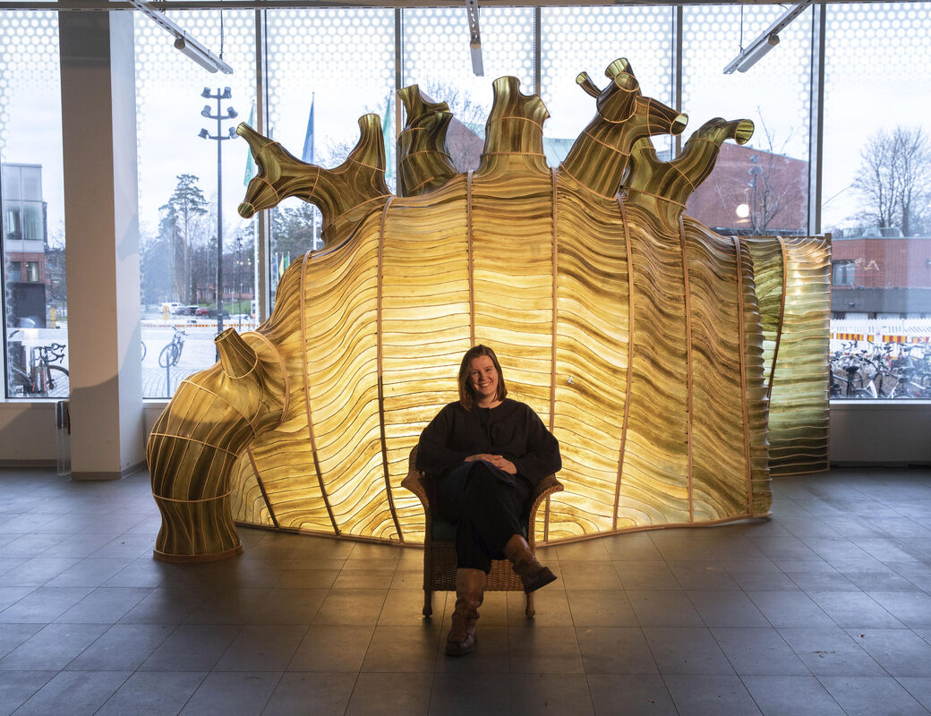 Hidaka Ohmu sculpture in the Baltic Sea Lab project space. Photo: Mikko Raskinen