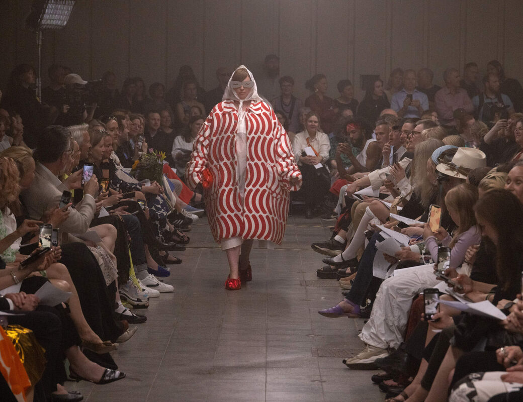 Hot dog-inspired collection on display at the Aalto University Fashion Show 2024