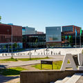 Aalto logo on campus. Photo by Mikko Raskinen.