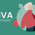 Concept image for Enva showing the logo and an illustration of a lady