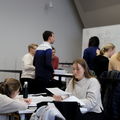 Students doing group work at Negotiations in Planning course.