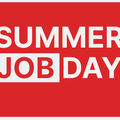 Red background with text Summer Job Day