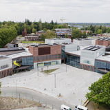 Aerial photo of Väre and A Bloc buildings / Photo by Aalto University, Mikko Raskinen