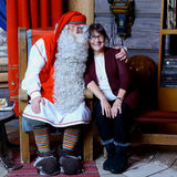Visiting professor Beryl Pittman visiting Santa Claus in Finland.