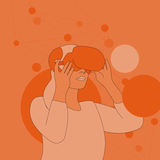 Girl with a VR headset, illustration: Matti Ahlgren/Aalto University